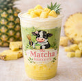 Pineapple Sunset Matcha
Bright pineapple purée layered with milk and matcha
