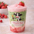 Like Strawberry Wine
Strawberry purée layered with milk & matcha